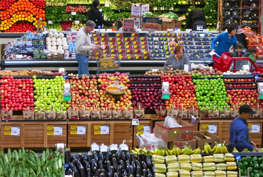 supermarket fruit and produce aisle
